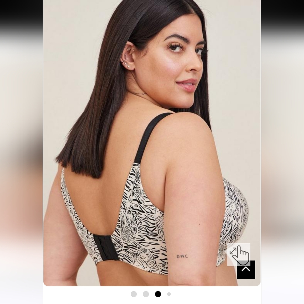 TORRID Dream Wire-Free Bra 38D Stripe Tigers White/Black - Picture 6 of 8